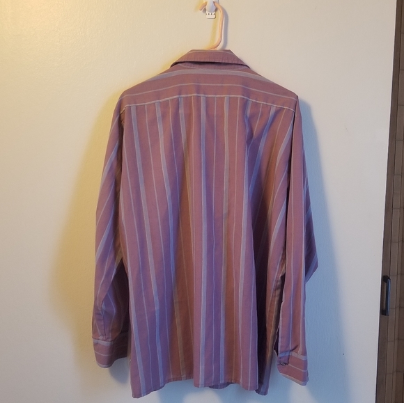 SOLD- Van Huesen Lavender and Blue Striped Button Down - Picture 2 of 8